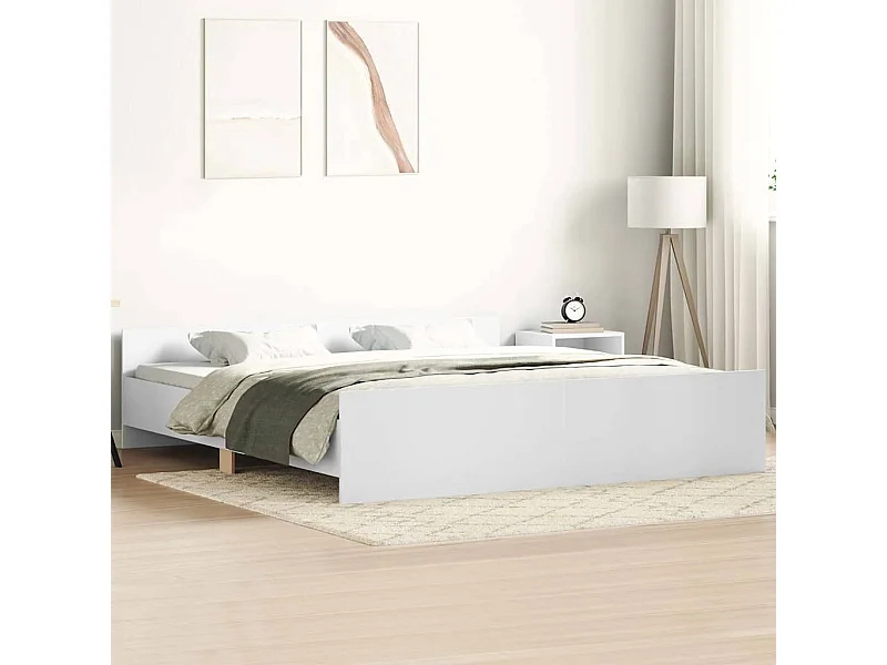 Cadre de lit sans matelas blanc 160x200 cm