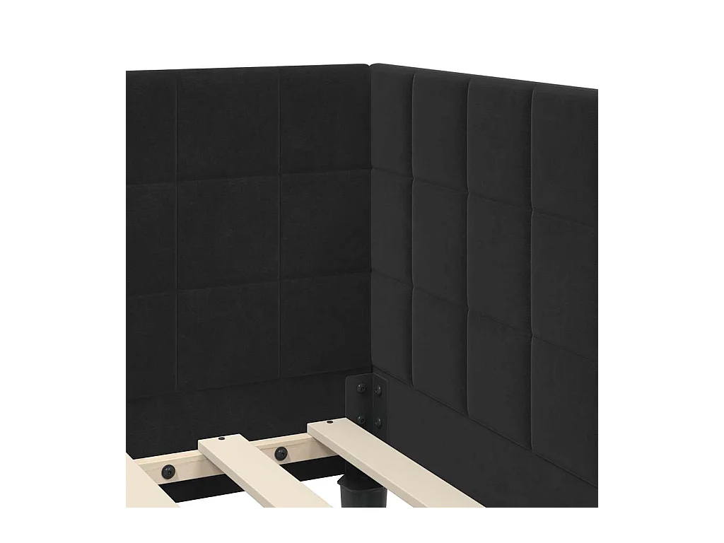 Cadre de lit d'angle avec tête de lit Noir 100 x 200 cm Velours