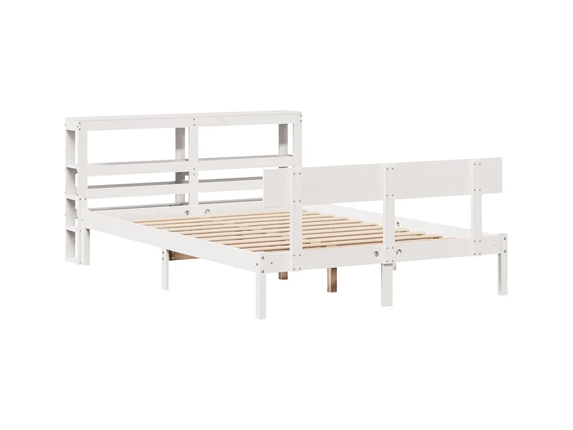 Bedframe zonder matras wit 120x190 cm massief grenenhout