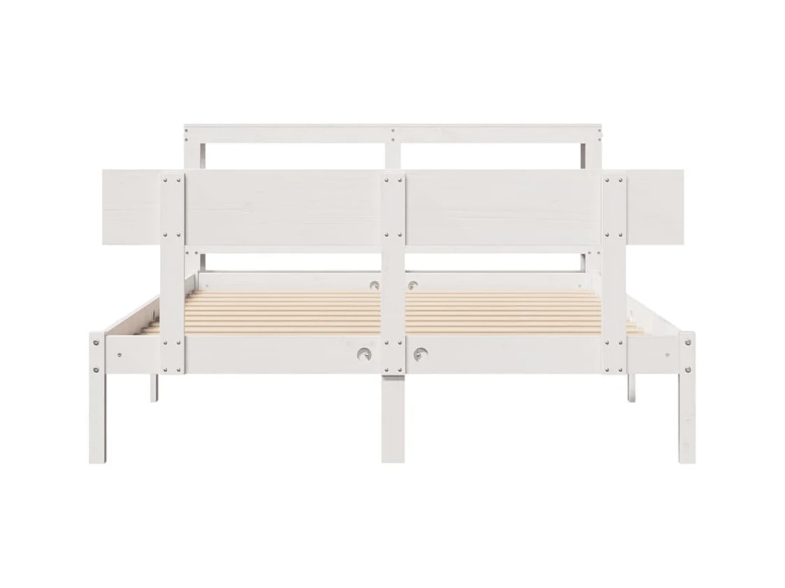 Bedframe zonder matras wit 120x190 cm massief grenenhout