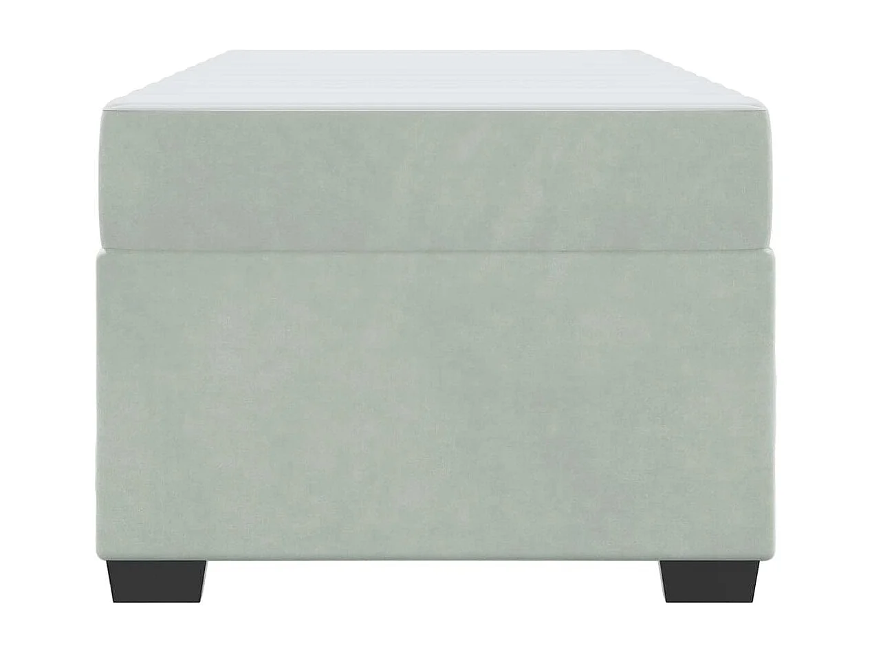 Struttura letto con materasso Grigio chiaro 90 x 200 cm Velluto