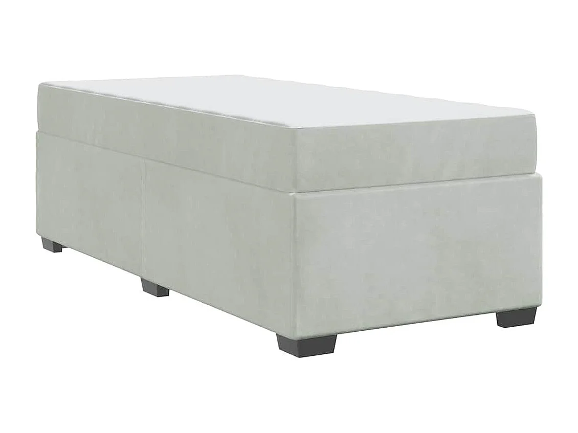 Struttura letto con materasso Grigio chiaro 90 x 200 cm Velluto