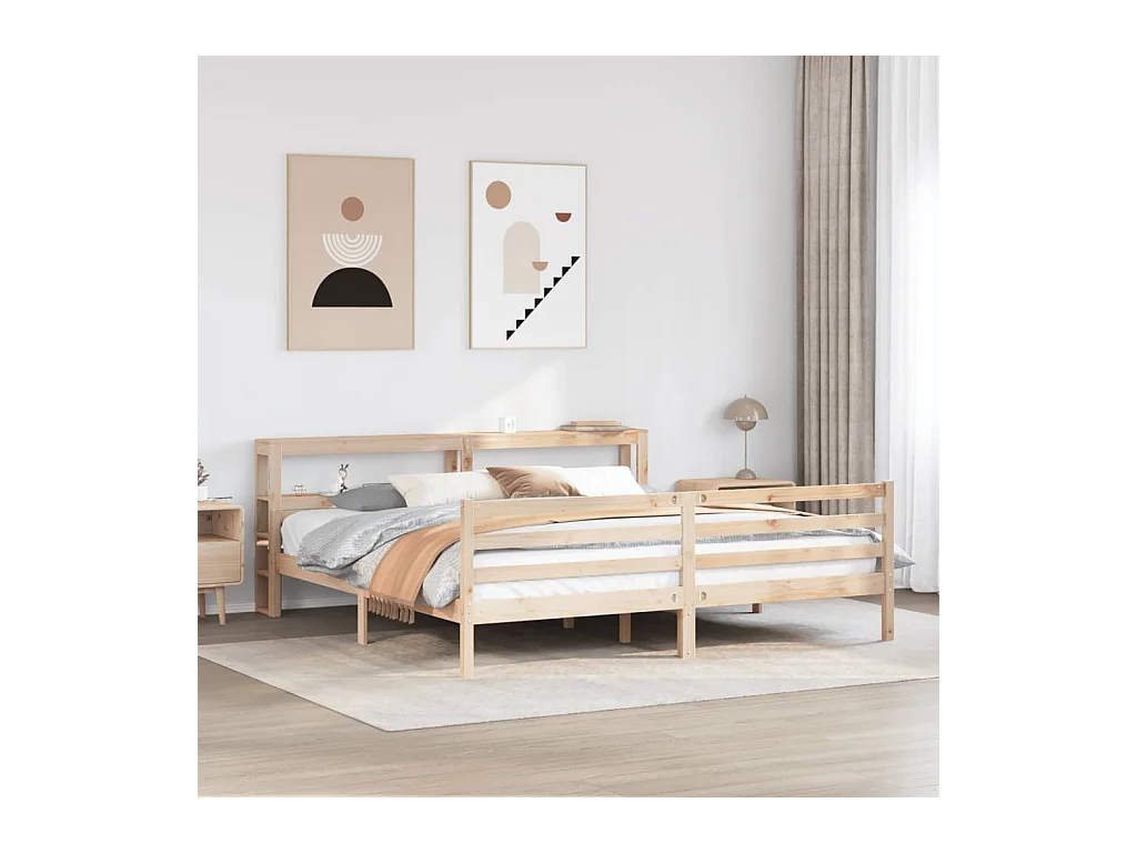 Struttura letto con testiera senza materasso 200x200 cm