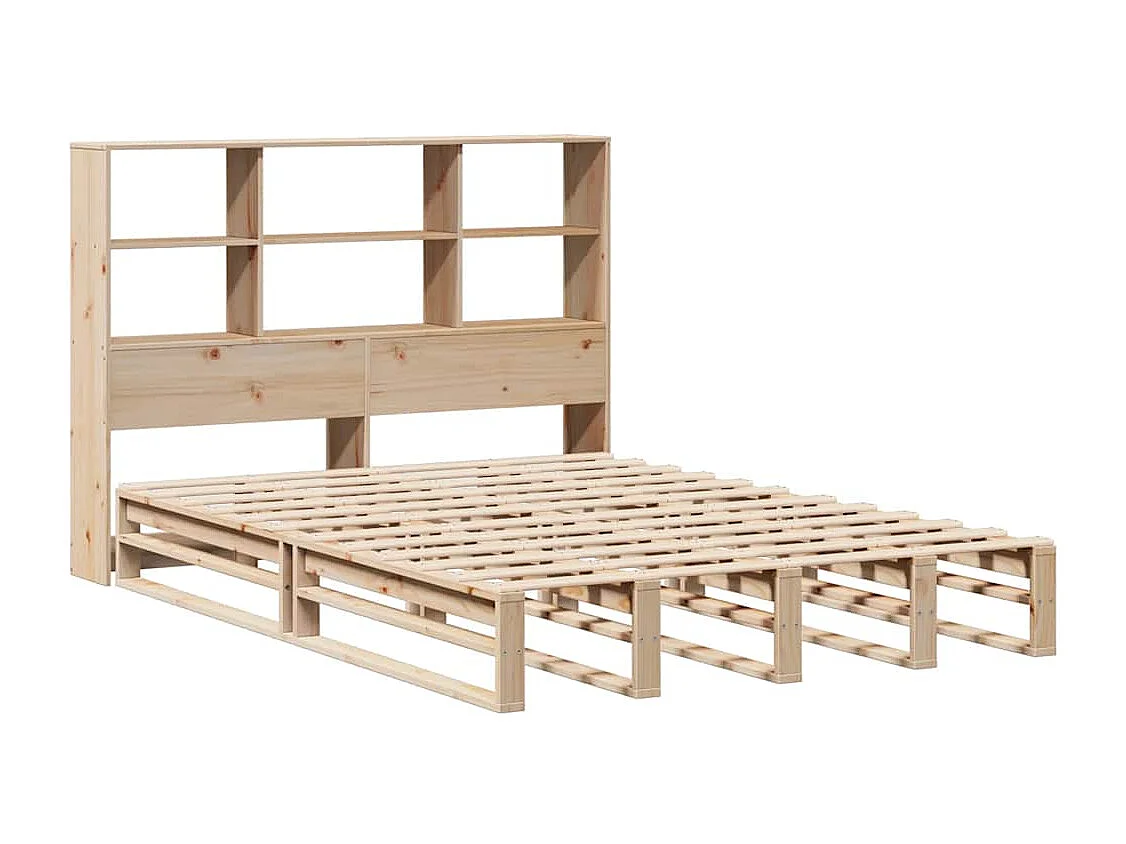 Letto a libreria senza materasso 140x200 cm in legno massello