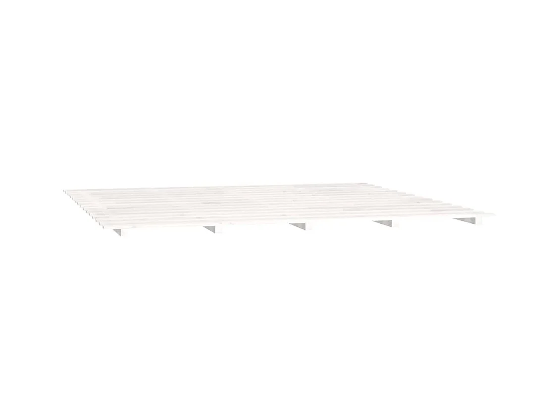 Estructura de cama sin colchón blanca 180x200 cm madera maciza de pino