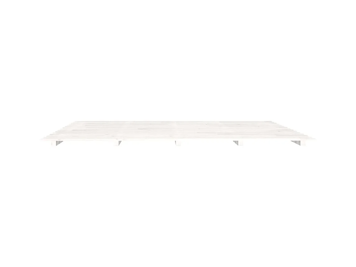Estructura de cama sin colchón blanca 180x200 cm madera maciza de pino