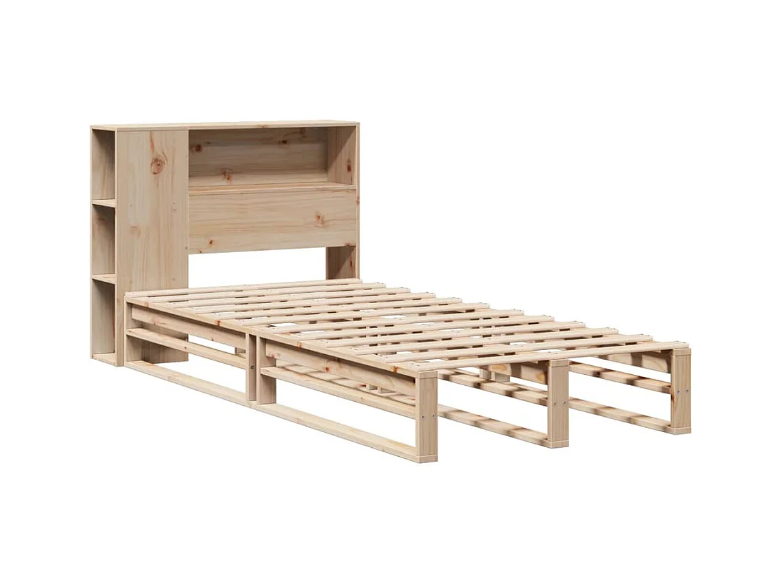 Bibliotheekbed zonder matras 90x200 cm massief hout