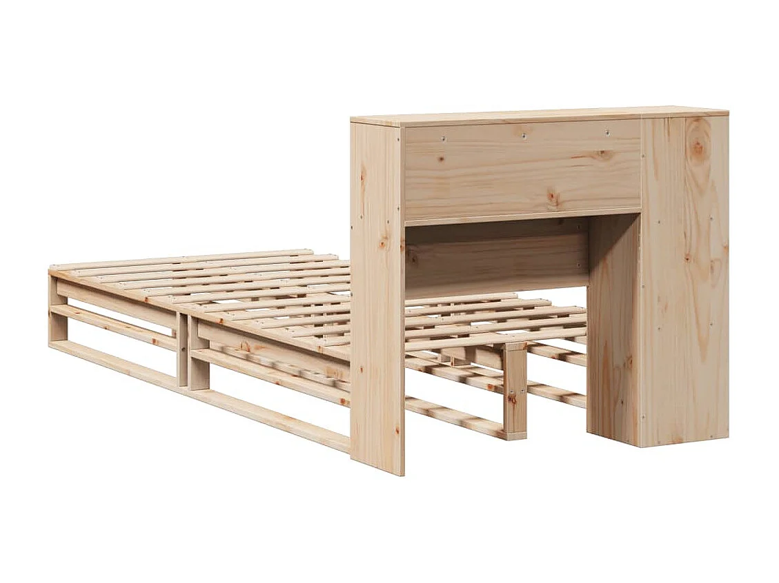 Bibliotheekbed zonder matras 90x200 cm massief hout