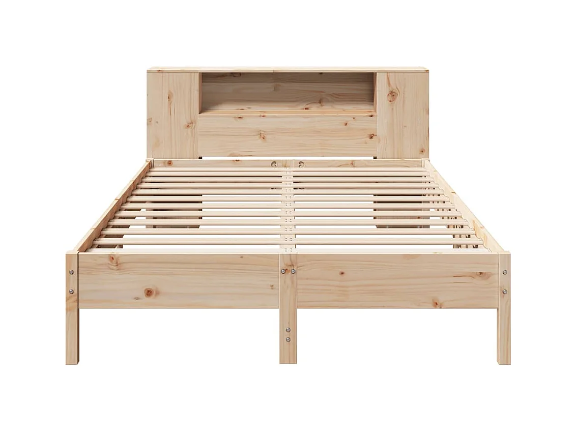 Bibliotheekbed zonder matras 120x190 cm massief grenenhout