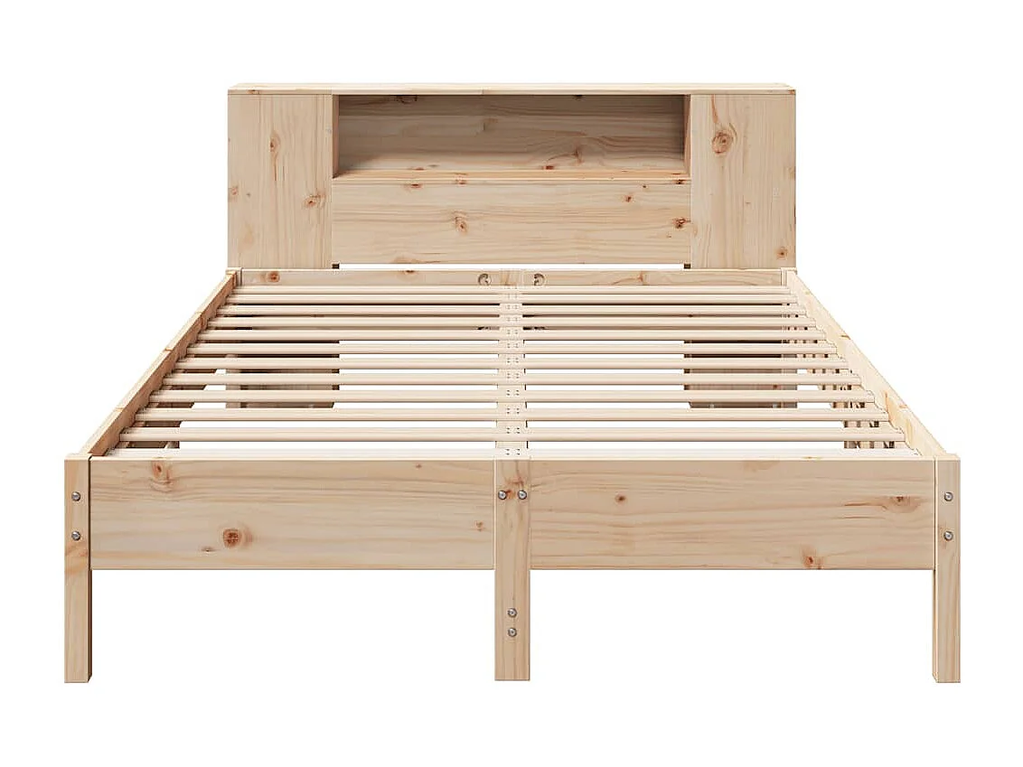 Letto a libreria senza materasso 120x190 cm in legno massello di pino