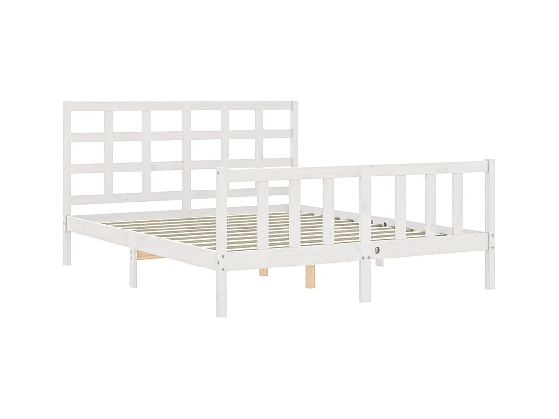 Bedframe zonder matras wit 160x200 cm massief grenenhout
