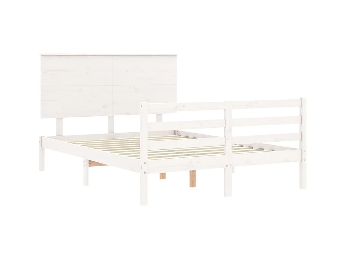Wit massief houten bedframe zonder matras