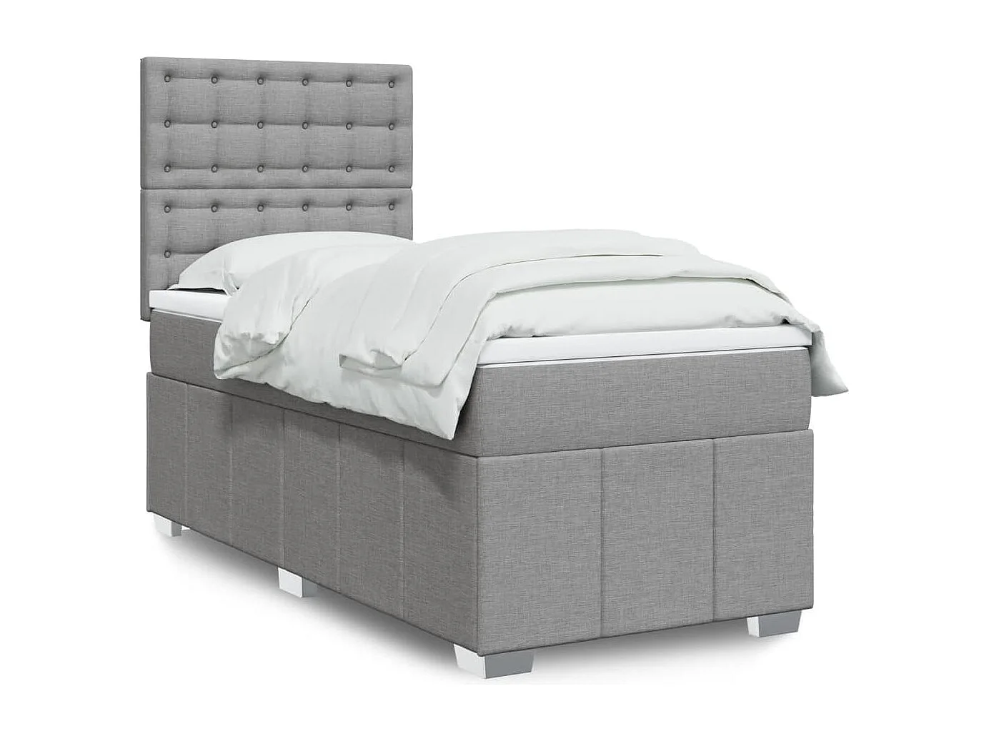 Sommier à lattes de lit avec matelas gris clair 80x200 cm tissu