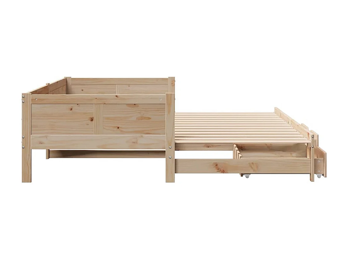 Divano letto con rotelle e cassetti senza materasso 90x190 cm