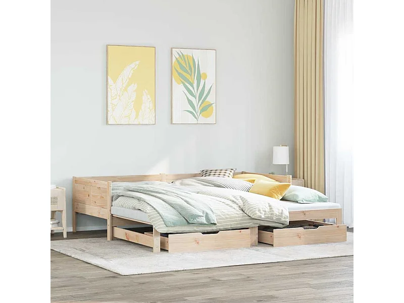 Tagesbett mit Ausziehbett und Schubladen ohne Matratze 90x190 cm