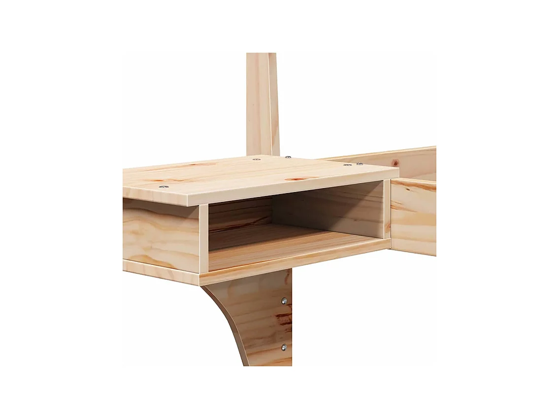 Struttura letto con comodini Marrone Legno massello di pino