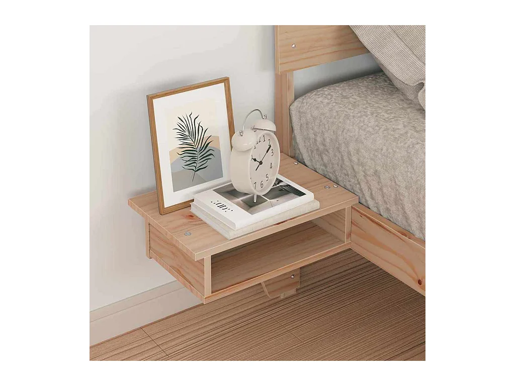 Struttura letto con comodini Marrone Legno massello di pino