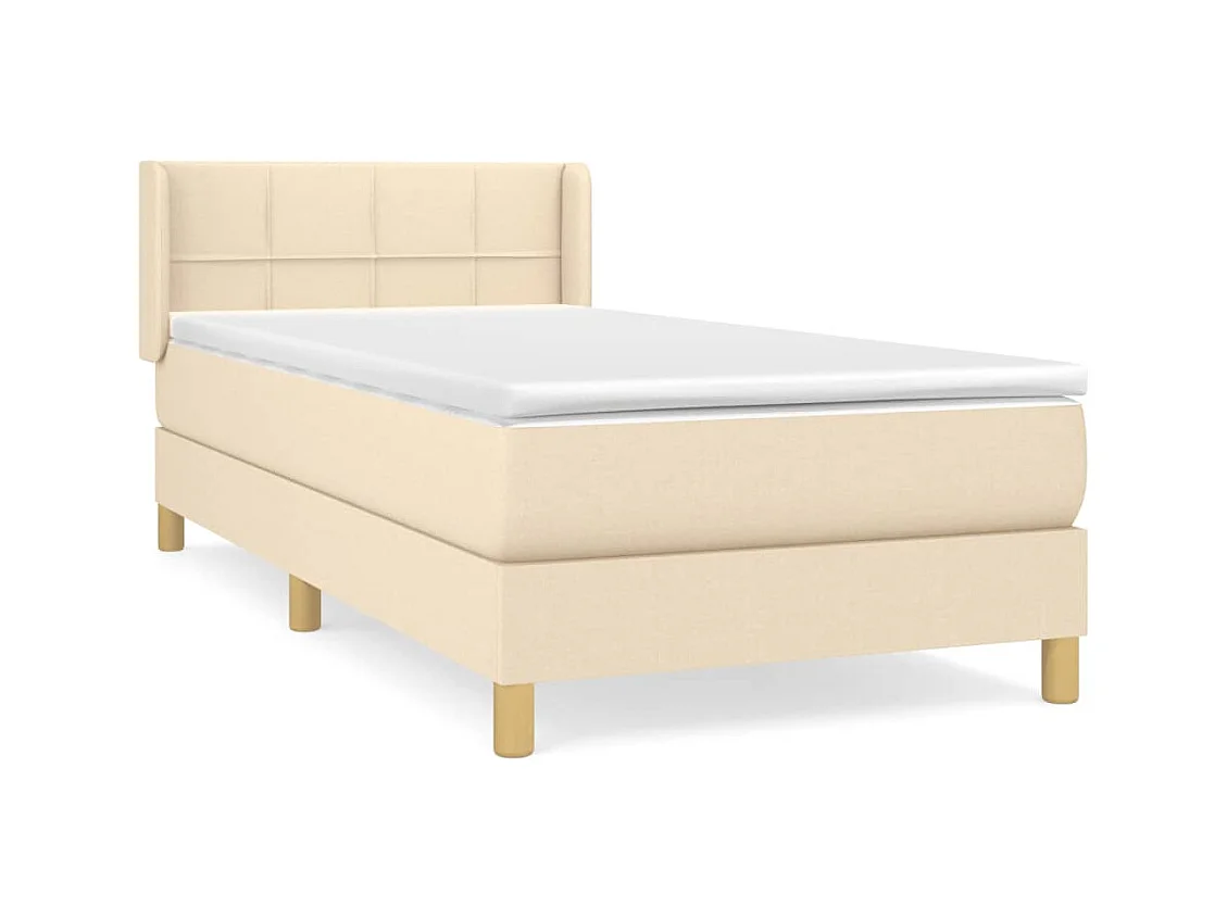 Somier de láminas con colchón Crema 80x200 cm Tejido