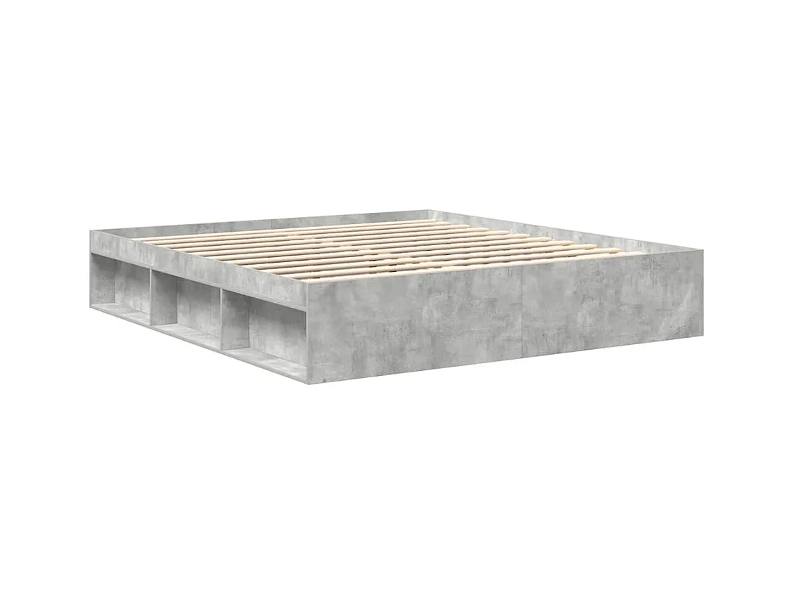 Struttura letto grigio cemento senza materasso 200x200 cm