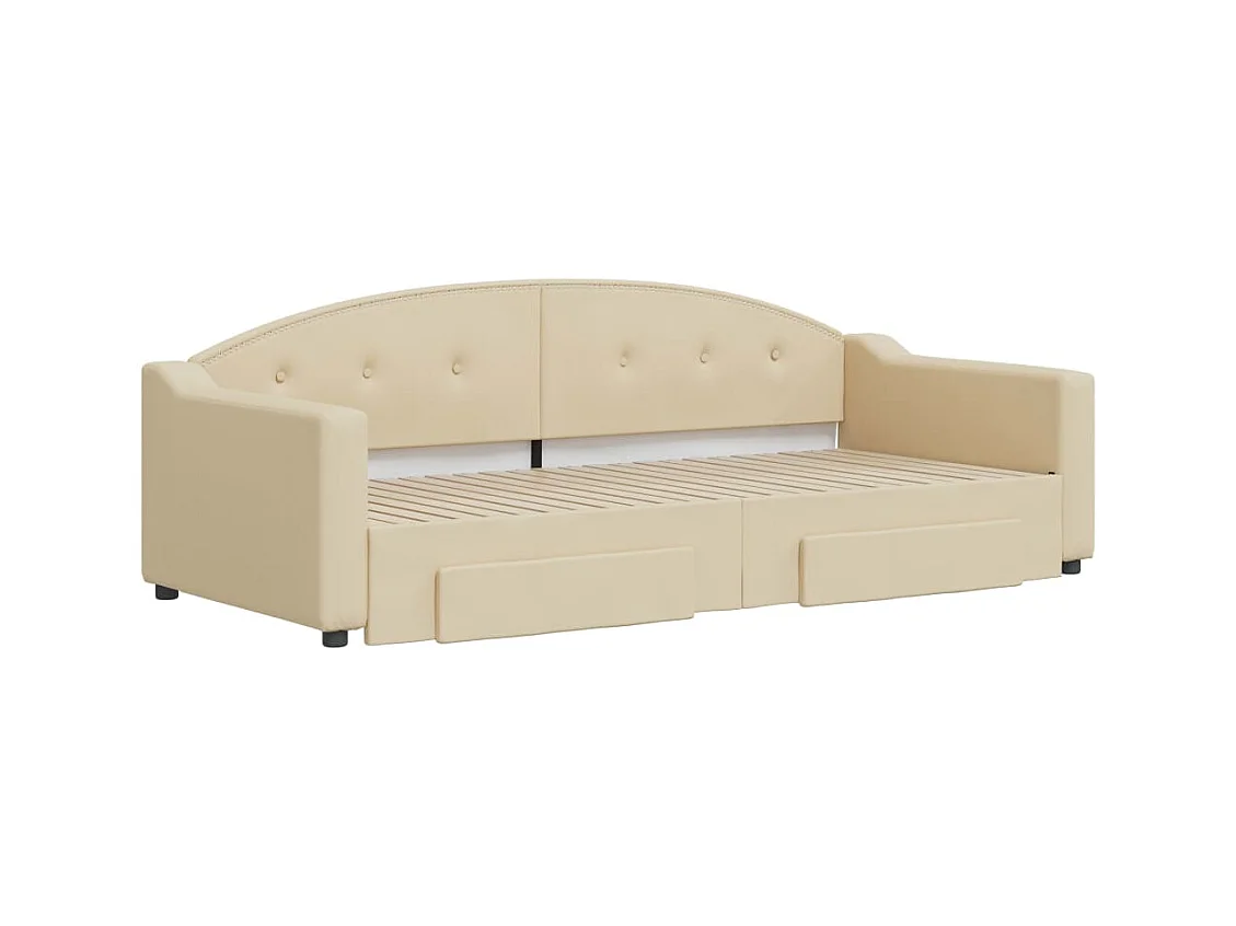 Dagbed met onderschuifbed en lades zonder crème matras 90x200cm