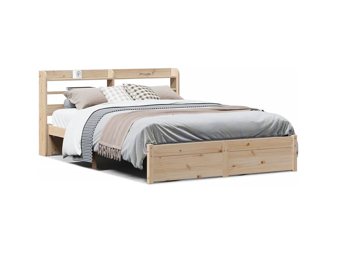 Cadre de lit avec tête de lit sans matelas 140x190 cm