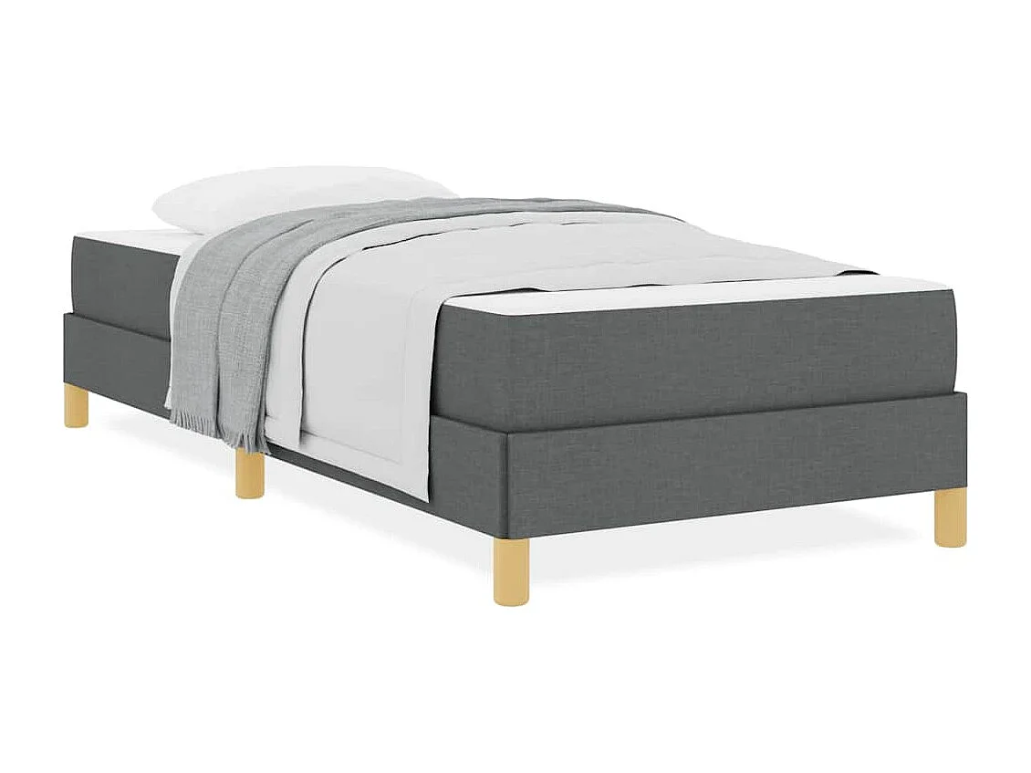 Donkergrijs en bruin boxspringbed 90 x 190 cm