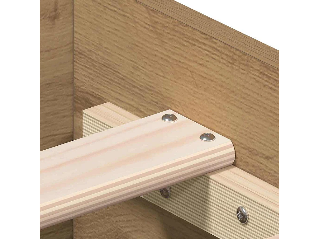 Struttura letto con cassetti, rovere lavorato a mano, 135 x 190 cm