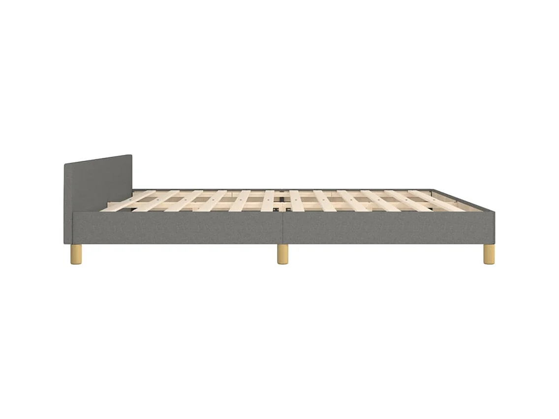Struttura letto senza materasso tessuto grigio scuro 200x200 cm