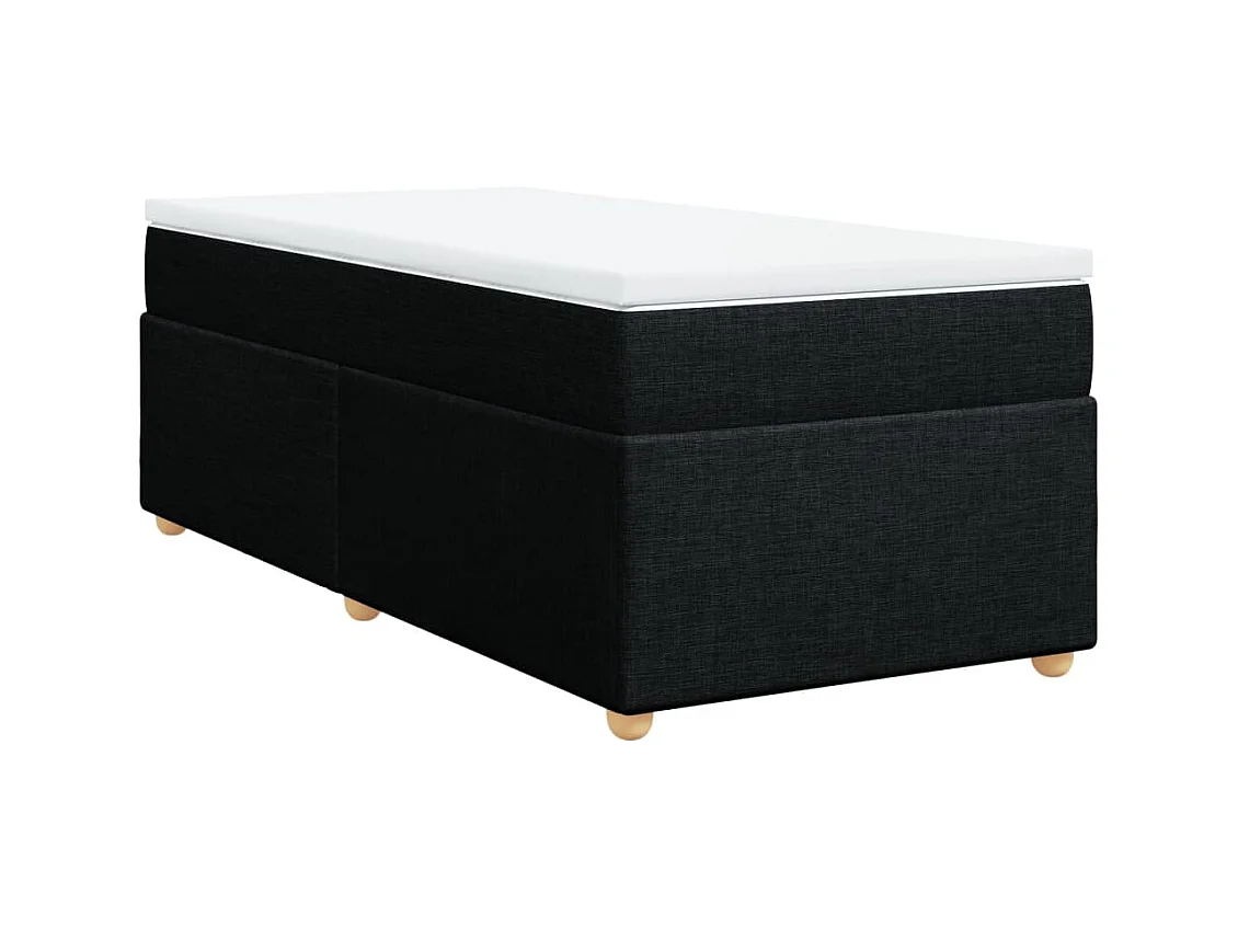 Lattenbodem en matras Zwart 80x200 cm Stof