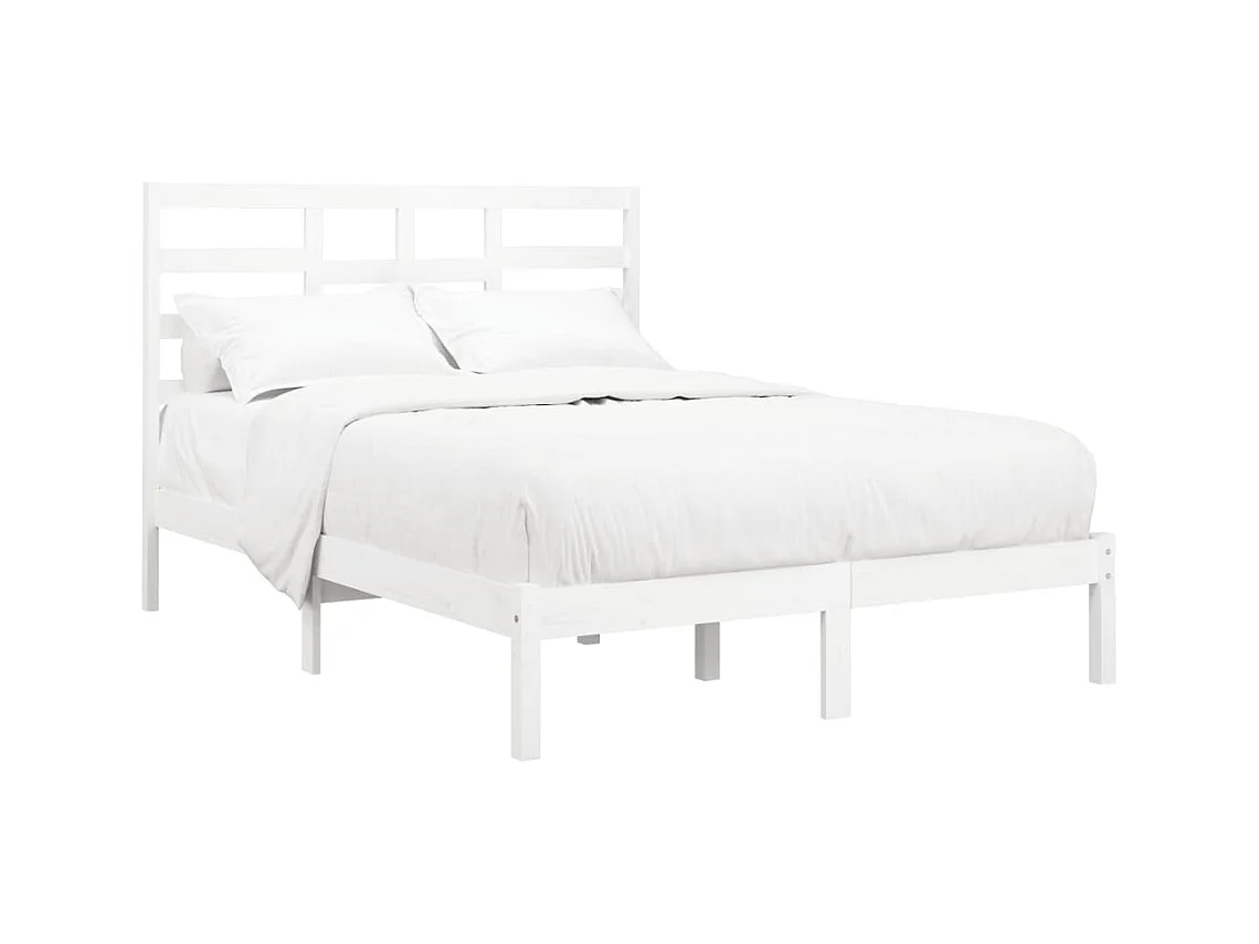 Struttura letto senza materasso in legno massello bianco 140x190 cm