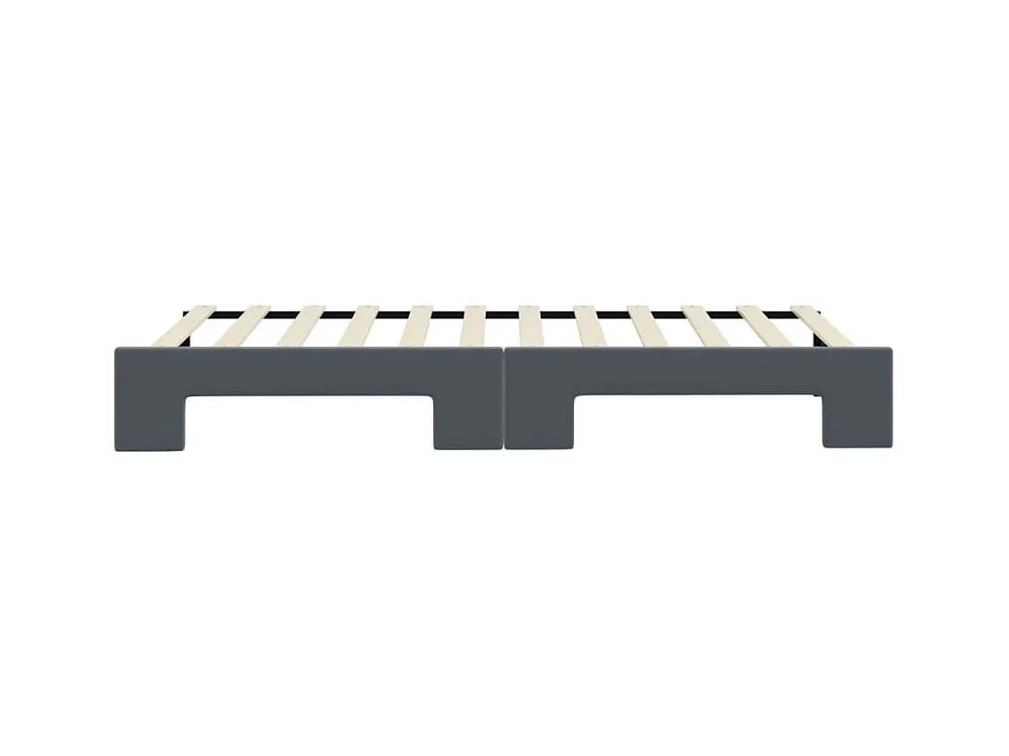 Lit de jour avec gigogne sans matelas gris foncé 80x200 cm