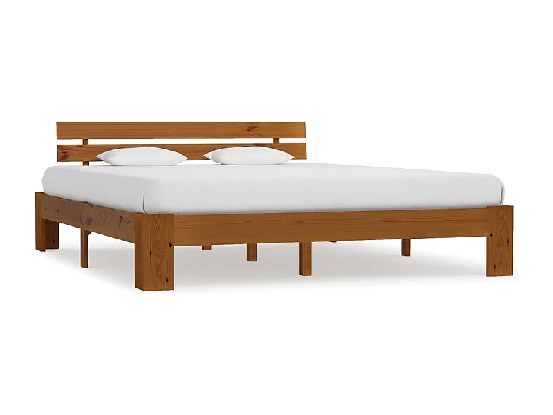Struttura letto marrone miele senza materasso 180x200cm in legno massello di pino