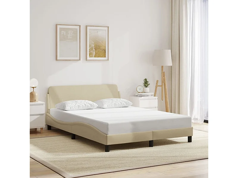 Struttura letto senza materasso crema 140x200 cm tessuto