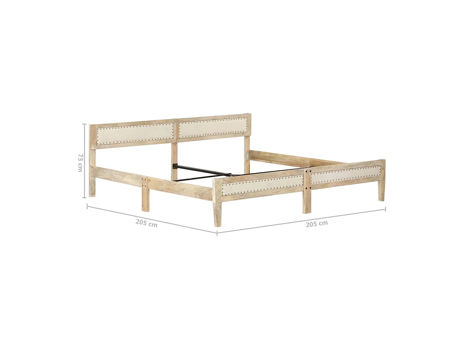 Estructura de cama sin colchón de madera maciza de mango 200 cm