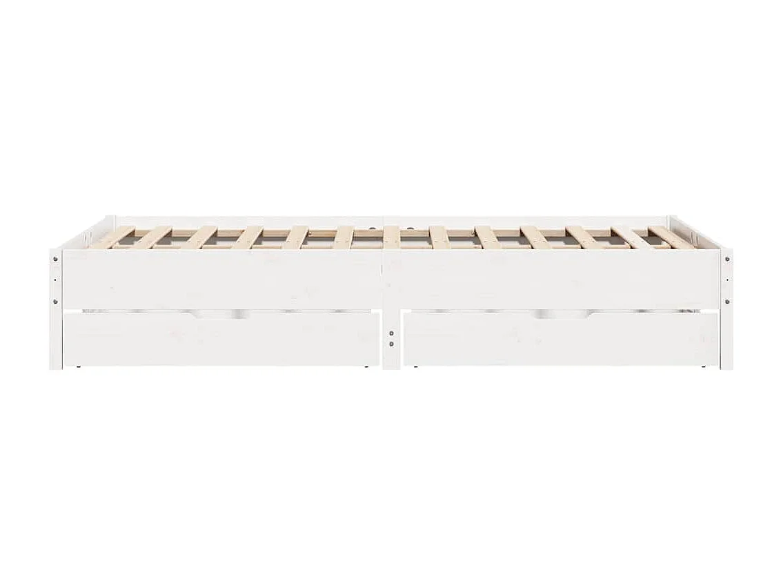 Struttura letto senza materasso bianco 160x200 cm in legno massello di pino