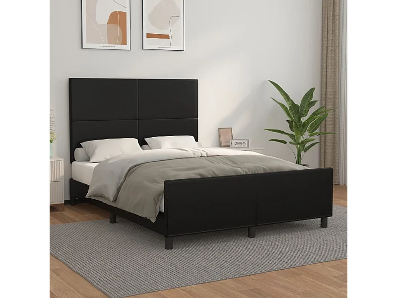 Cadre de lit sans matelas noir 140x200 cm similicuir