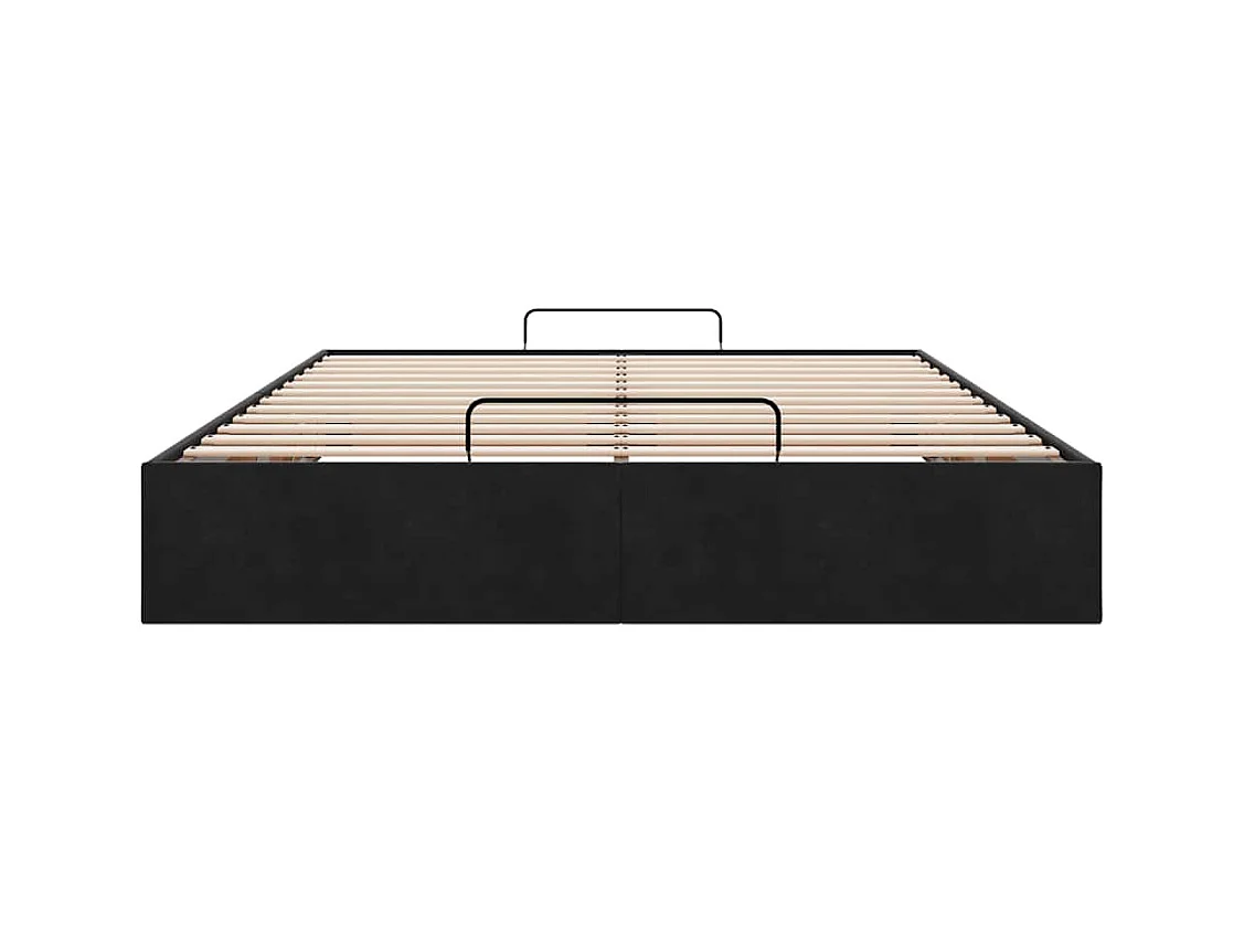 Cadre de lit ottoman sans matelas noir 140x200 cm velours