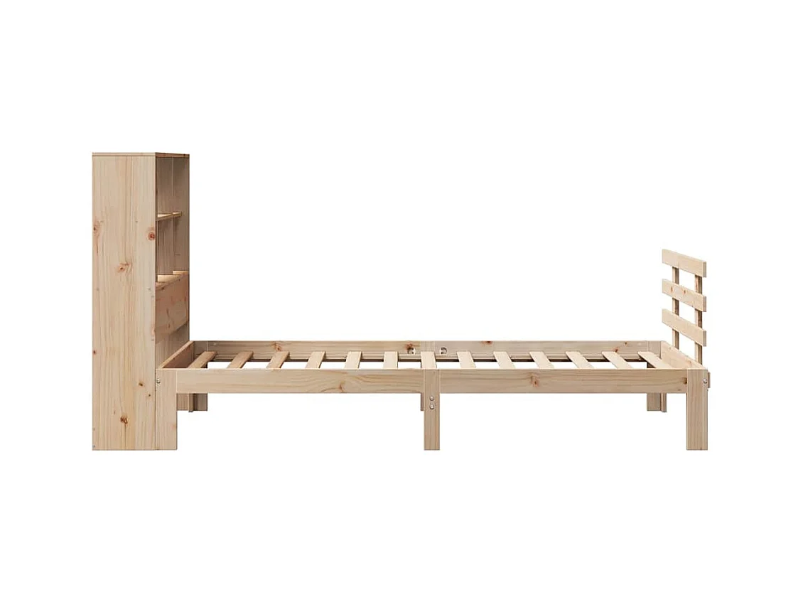 Letto a libreria senza materasso 90x190 cm in legno massello di pino
