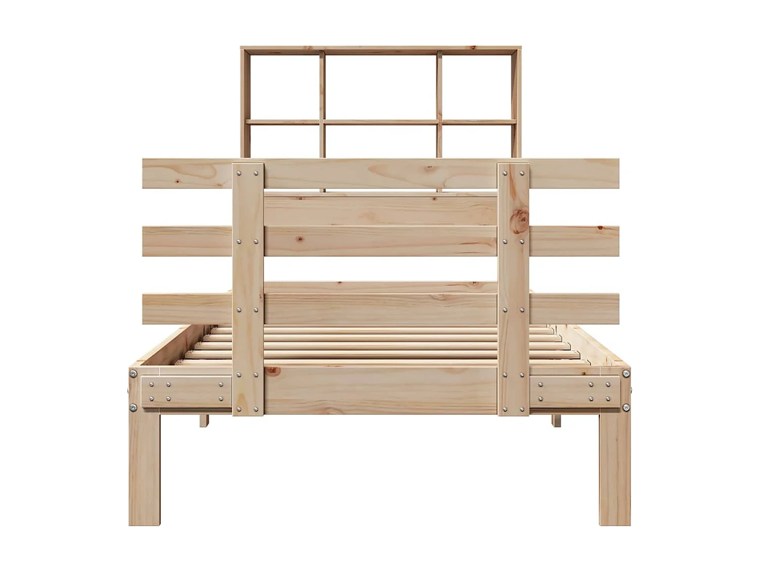 Lit bibliothèque sans matelas 90x190 cm bois de pin massif