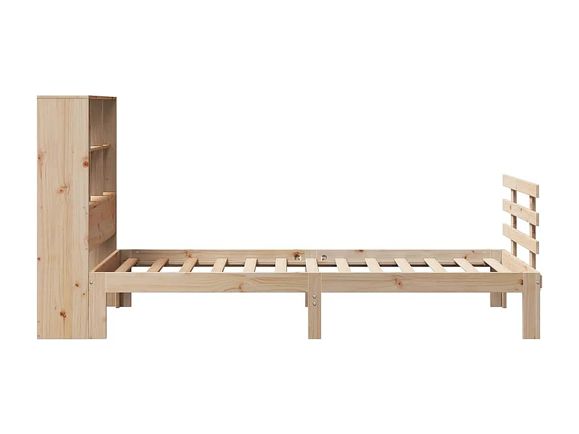 Lit bibliothèque sans matelas 90x190 cm bois de pin massif
