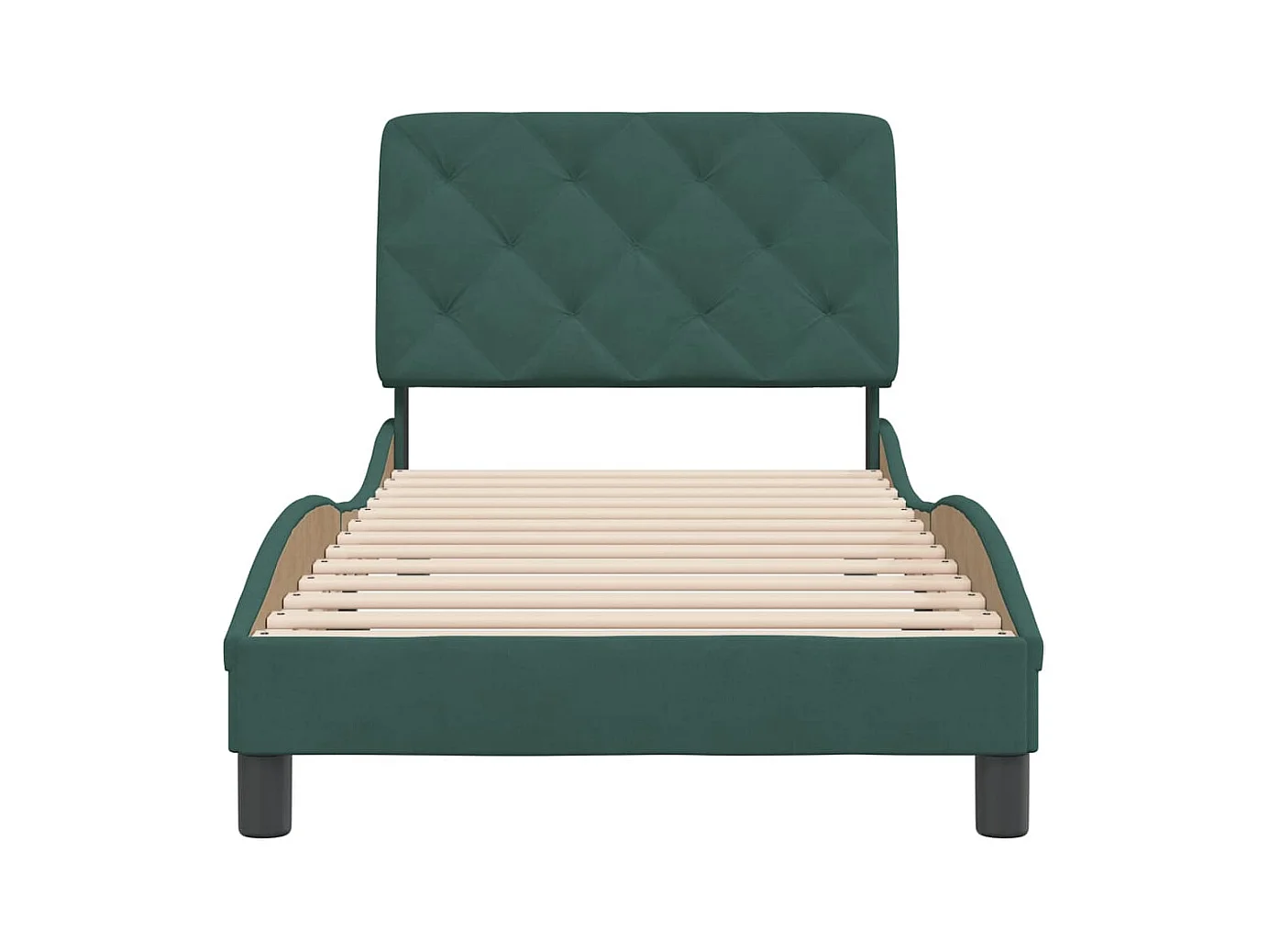 Estructura de cama verde oscuro sin colchón 90x190 cm terciopelo