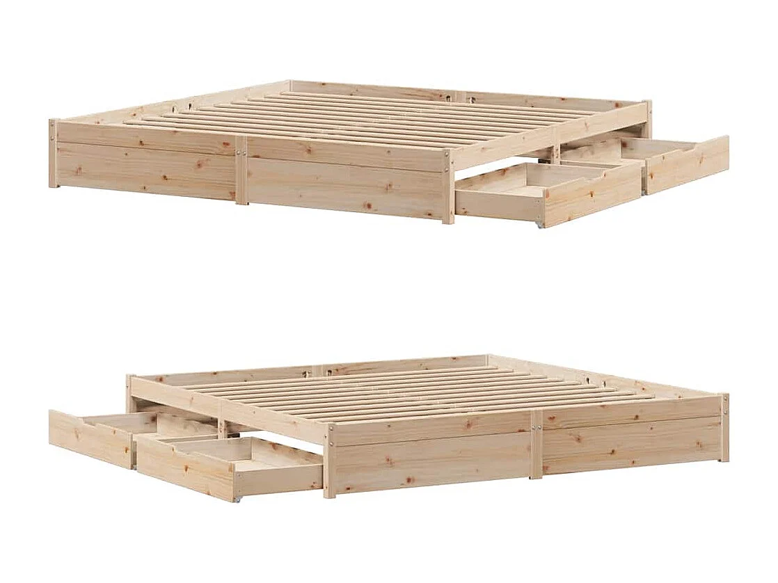 Cadre de lit sans matelas 180x200 cm bois massif de pin