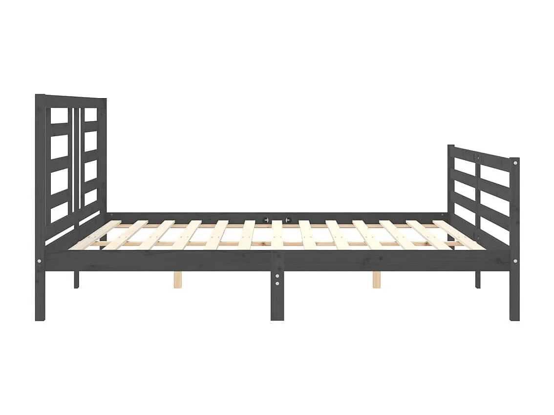 Bedframe zonder matras grijs 200x200 cm massief hout