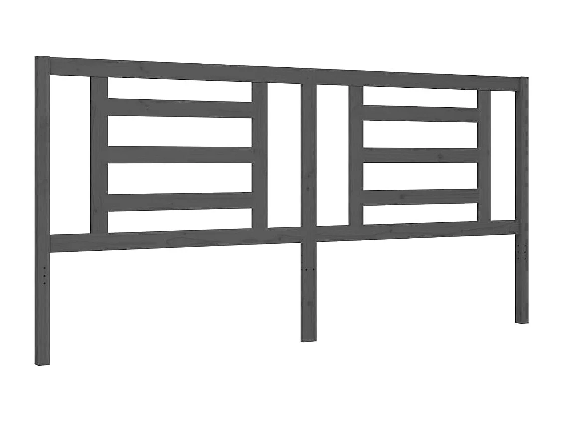 Cadre de lit sans matelas gris 200x200 cm bois massif