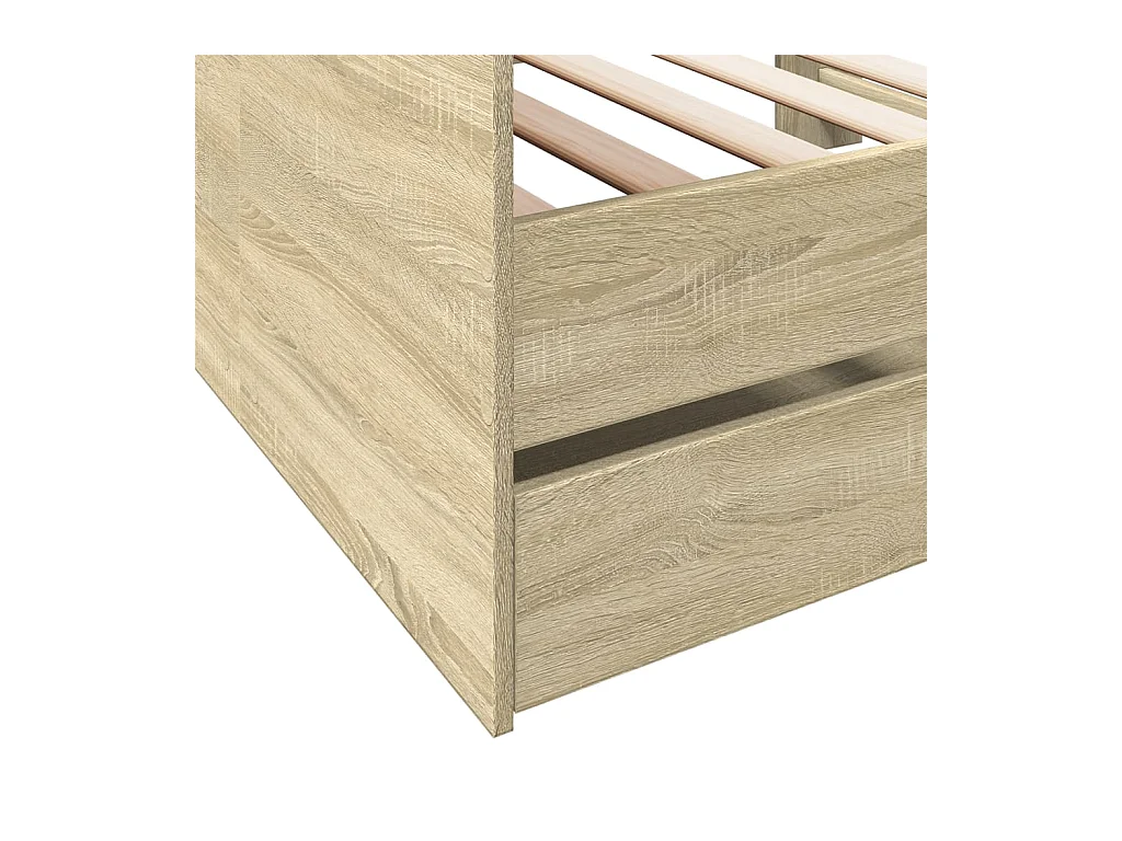 Cama de día con cajones sin colchón roble sonoma 75x190 cm