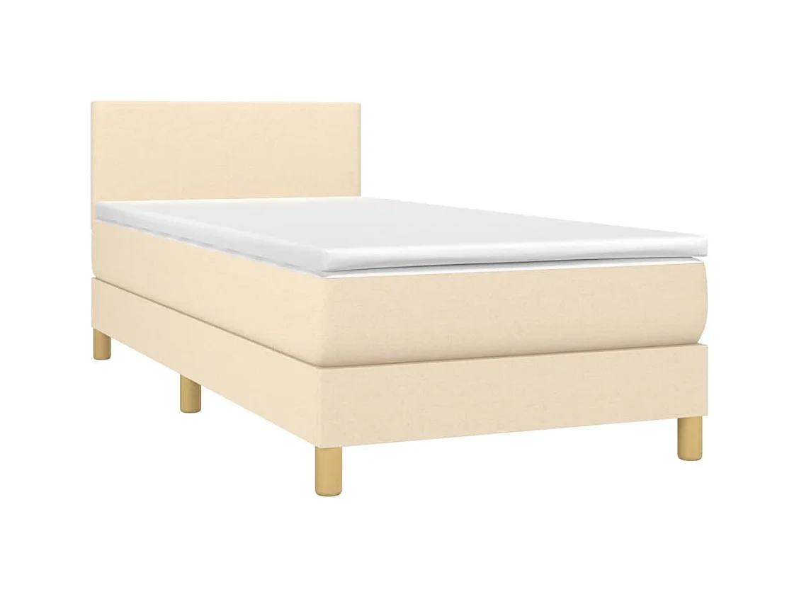 Rete a doghe e materasso in tessuto Crema 90x190 cm