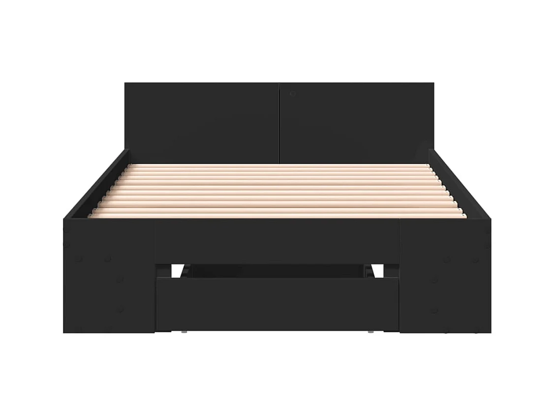 Estructura de cama con cajón sin colchón negra 90x190 cm