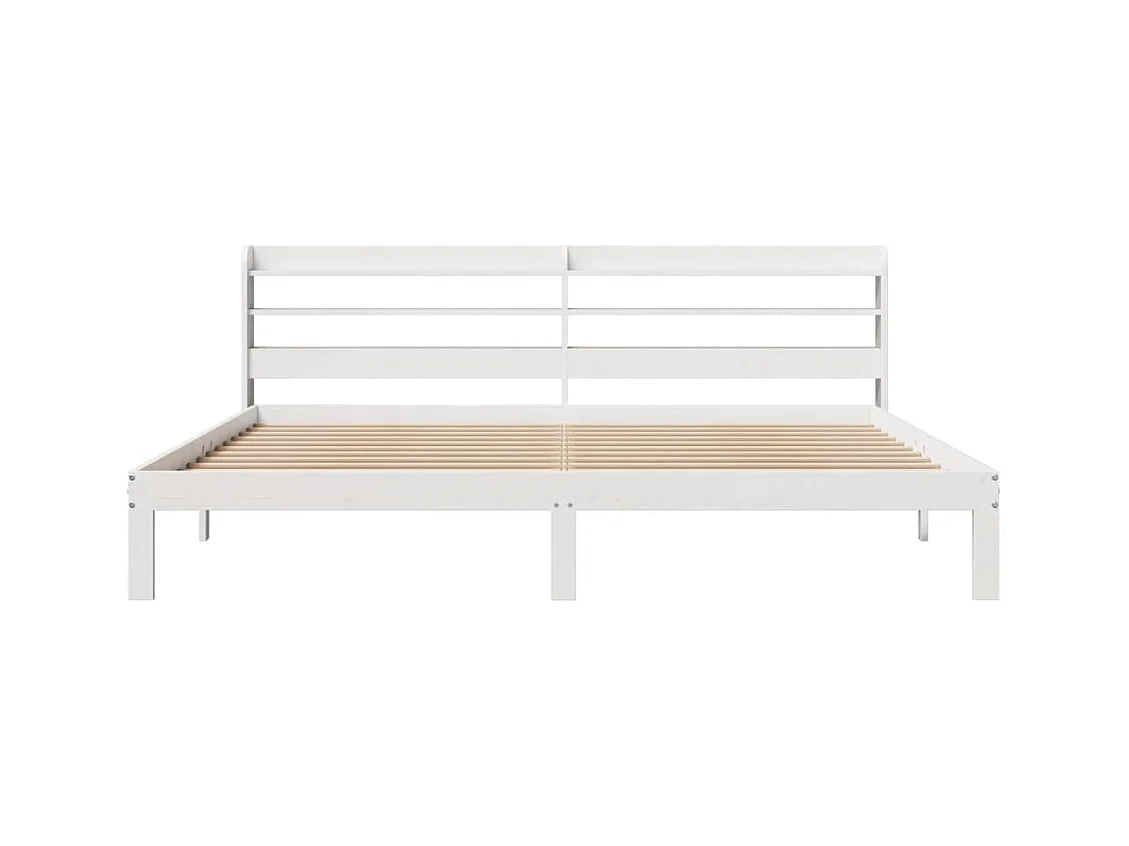 Bedframe met hoofdbord zonder matras wit 200x200 cm