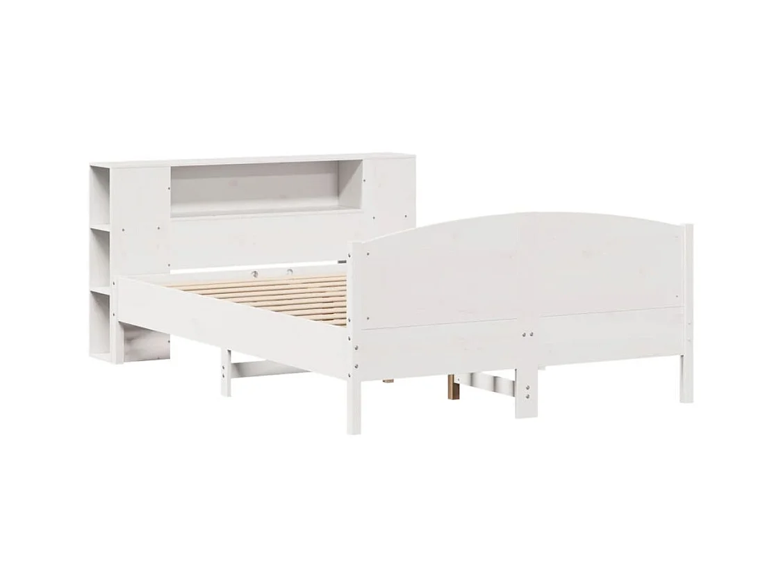 Wit boekenkastbed zonder matras 140x200 cm massief grenenhout