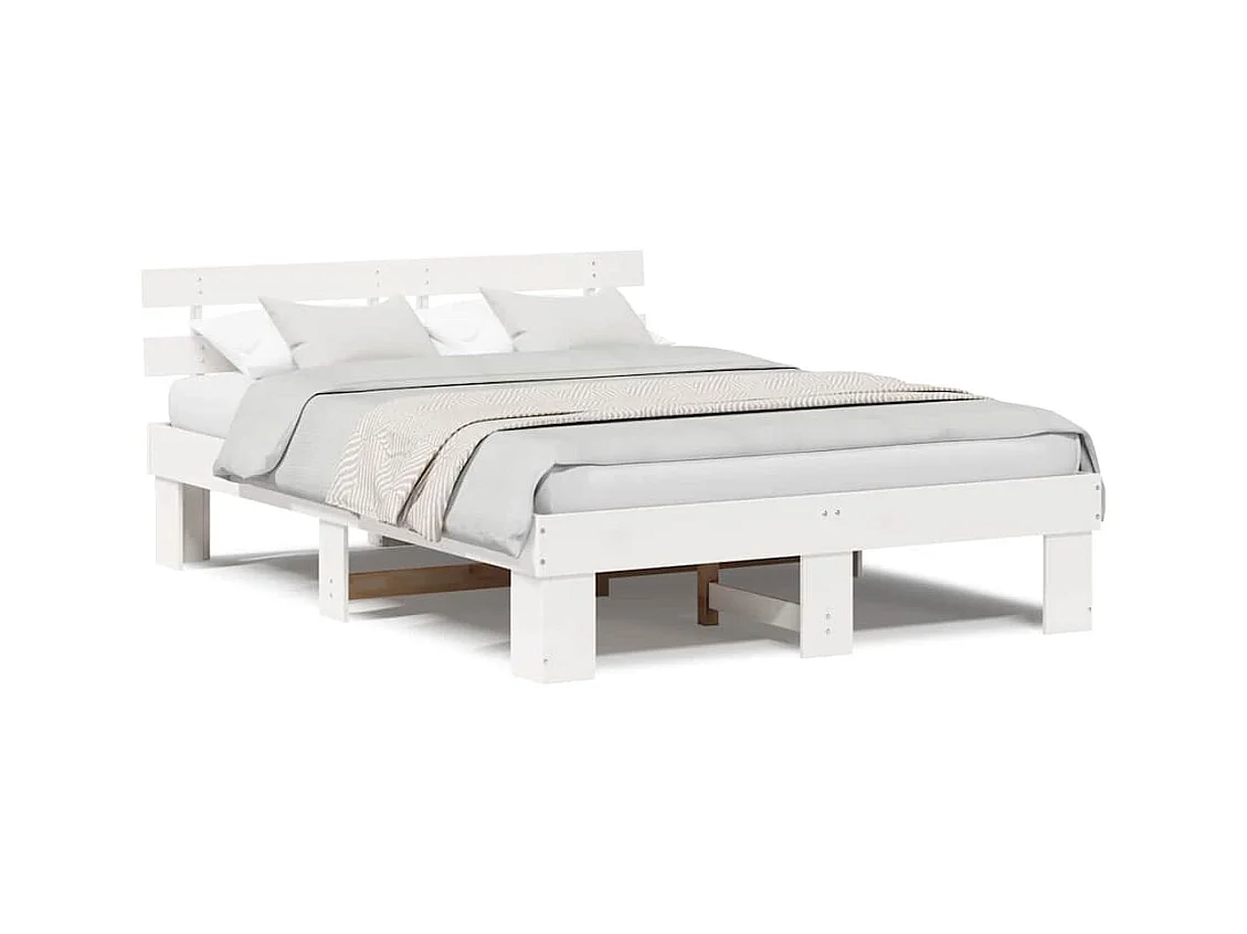 Struttura letto con testiera Bianco 150 x 200 cm